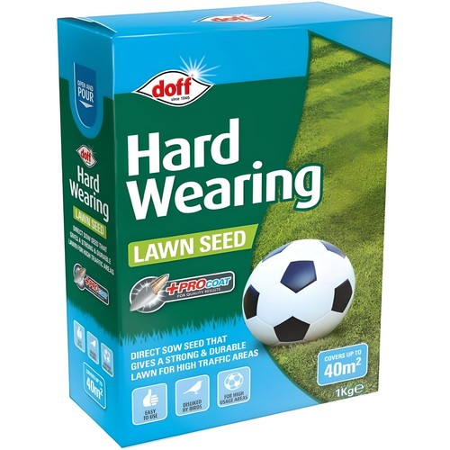 Doff hardwearing lawn seed 1kg - hardwearing,